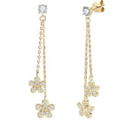 Gold Flower Dangle Earrings