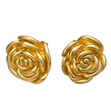 Gold Rose Stud Earrings