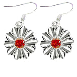 Sterling Silver Flower Drop Earrings