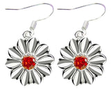 Sterling Silver Flower Drop Earrings