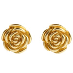 Rose Stud Earrings Gold
