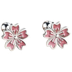 Sakura Flower Earrings (Enamel, Stud)