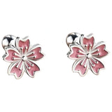 Sakura Flower Earrings (Enamel, Stud)