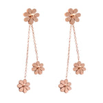 Rose Gold Flower Drop Earrings