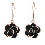 Black Rose Dangle Earrings