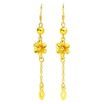 Long Gold Flower Earrings