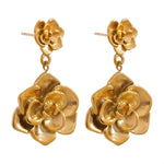 Gold Flower Drop Earrings