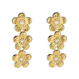 Gold Floral Earrings (Drop)