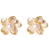 Flower Earrings With Pearl