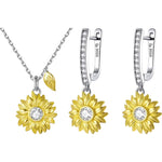 Sunflower Necklace and Earring Set