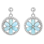 Turquoise Flower Drop Earrings