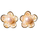 Flower Shaped Pearl Earrings