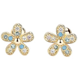 Flower Screw Back Earrings