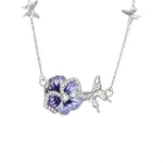 Silver Pansy Necklace