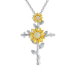 Sunflower Cross Necklace