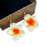 Hawaiian Plumeria Earrings (Drop)