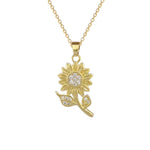 18k Gold Sunflower Necklace