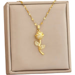 Gold Plated Rose Necklace