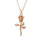 Rose Gold Necklace with Rose Pendant