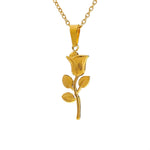 18k Gold Rose Necklace