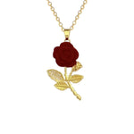 Gold Rose Pendant Necklace