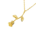 24k Gold Rose Necklace