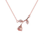 Rose Gold Rose Pendant Necklace