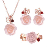 Rose Flower Necklace Set