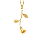 Gold Rose Stem Necklace