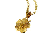 Hibiscus Pendant Necklace (Gold)