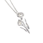 Calla Lily Pendant Necklace (Silver)