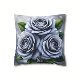 Gray Flower Pillow (Throw)