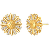 14k Gold Daisy Earrings Side View