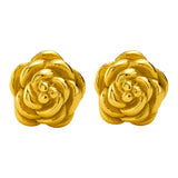 14k Gold Rose Earrings