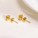 14k Gold Rose Earrings Back View