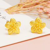 24k Flower Earrings Close-Up View