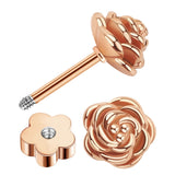 Rose Gold Flower Cartilage Earrings