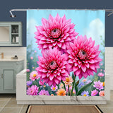 3D Flower Shower Curtain Home Decor