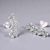 3 Flower Earrings Close Up View