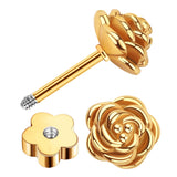 Gold Flower Cartilage Earrings