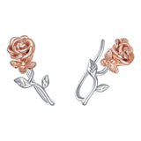 Floral Climber Earrings (Silver)