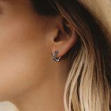 Antique Rose Earrings on Ear
