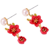 Begonia Earrings Close Up View