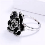 Black Flower Ring Rose