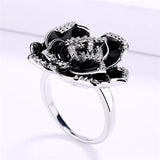 Black Flower Ring Side View