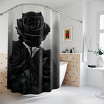 Black Flower Shower Curtain
