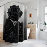 Black Flower Shower Curtain