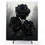 Black Flower Shower Curtain