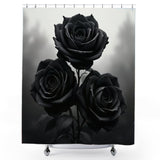 Black Flower Shower Curtain