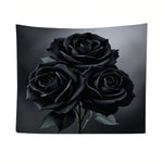 Black Flower Tapestry